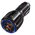 Quick Charge 3.0 30W Fast Car Charger DC-681 - 2 x USB - Black