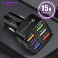 Quick Charge 6-Port USB Car Charger - Black