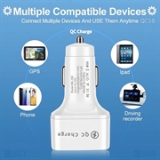 Quick Charge 6-Port USB Car Charger - White