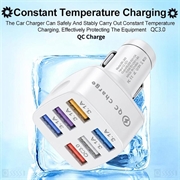 Quick Charge 6-Port USB Car Charger - White