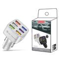 Quick Charge 6-Port USB Car Charger - White