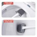Quick-Drying Flat Head Toilet Brush with Long Handle, Base - Grey