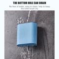Quick-Drying Flat Head Toilet Brush with Long Handle, Base - Grey