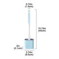 Quick-Drying Flat Head Toilet Brush with Long Handle, Base - Grey