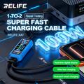 RELIFE XA7 2-in-1 USB-C Fast Charging Test Cable with Digital Display - Black