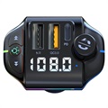 RGB Bluetooth FM Transmitter / Fast Car Charger ZTB-A10 - 20W - Black