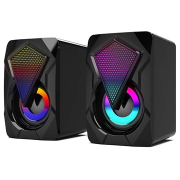 RGB Stereo Gaming Speakers X2 - 2x3W - Black