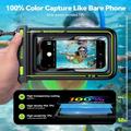 RORHXIA Glow-in-the-Dark Dry IP68 Waterproof Floating Case - Triple-Sealed - Black / Green