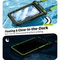 RORHXIA Glow-in-the-Dark Dry IP68 Waterproof Floating Case - Triple-Sealed - Black / Green