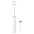 Rechargeable Handheld Milk Frother with 3 Speeds - White