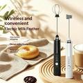 Rechargeable Handheld Milk Frother with 3 Speeds - White