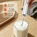 Rechargeable Handheld Milk Frother with 3 Speeds - White