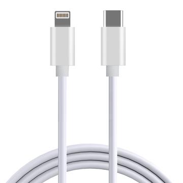Reekin Quick Charge USB-C / Lightning Cable - 2.4A, 1m - White