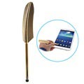 Retro Feather Style Universal Capacitive Stylus Pen - Gold