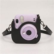 Fujifilm Instax Mini 12/11/9/8 Retro Leather Camera Case with Shoulder Strap - Black