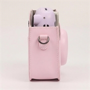 Fujifilm Instax Mini 12/11/9/8 Retro Leather Camera Case with Shoulder Strap - Pink