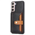 Retro Style Samsung Galaxy S22 5G Case with Wallet - Black