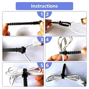 Reusable Silicone Cable Ties - 20 pcs. - Black