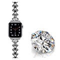 Rhinestone Fan-shaped Apple Watch 7/SE/6/5/4/3/2/1 Strap - 45mm/44mm/42mm - Black