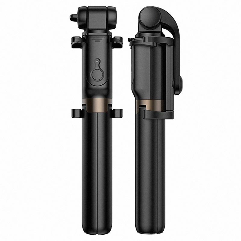 Rock Selfie Stick Tripod Stand with Bluetooth Remote Control - Black