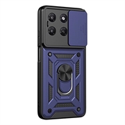 Motorola Moto G37/G37 Power/G47 Rotary Ring Hybrid Case with Camera Shield - Blue