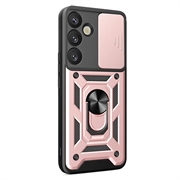 Samsung Galaxy S26 Rotary Ring Hybrid Case with Camera Shield - Rose Gold
