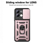 Xiaomi Redmi 17 5G/4G Rotary Ring Hybrid Case with Camera Shield - Rose Gold