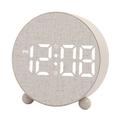Round LED Digital Alarm Clock with Dual Alarms - Beige