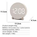 Round LED Digital Alarm Clock with Dual Alarms - Beige