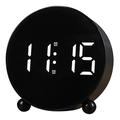 Round LED Digital Alarm Clock with Dual Alarms - Black