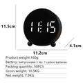 Round LED Digital Alarm Clock with Dual Alarms - Black
