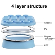 Rounded MagSafe Silicone Suction Cup Phone Holder - Light Blue