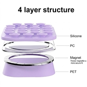 Rounded MagSafe Silicone Suction Cup Phone Holder - Purple