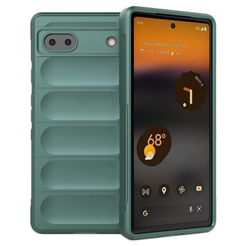 Custodia Google Pixel 6A Militare Camouflage | Antiurto Con Bumper In TPU E Kickstand | Cover Rigida Con Supporto Verde Militare