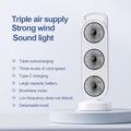 S16 3-Head Desktop Fan with 3 Speeds, 1200mAh Battery - Black