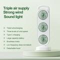 S16 3-Head Desktop Fan with 3 Speeds, 1200mAh Battery - Green