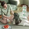 S16 3-Head Desktop Fan with 3 Speeds, 1200mAh Battery - Green