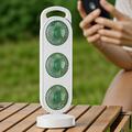 S16 3-Head Desktop Fan with 3 Speeds, 1200mAh Battery - Green