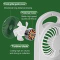S16 3-Head Desktop Fan with 3 Speeds, 1200mAh Battery - Orange