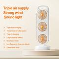 S16 3-Head Desktop Fan with 3 Speeds, 1200mAh Battery - Orange