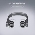 S17 Bladeless Neck Fan with Rotating Airflow, LED Light - Black