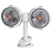 S19 Portable Dual-Head Clip Fan with 5-Speed