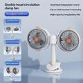 S19 Portable Dual-Head Clip Fan with 5-Speed