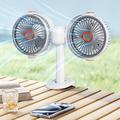 S19 Portable Dual-Head Clip Fan with 5-Speed