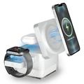 S6 3-in-1 MagSafe Charger with RGB Light - iPhone, Apple Watch, AirPods - White