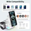 S6 3-in-1 MagSafe Charger with RGB Light - iPhone, Apple Watch, AirPods - White