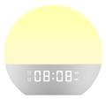 SH08 Bedside Alarm Clock with LED Light with Ambient Colours, White Noise and FM Radio