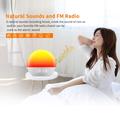 SH08 Bedside Alarm Clock with LED Light with Ambient Colours, White Noise and FM Radio