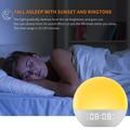 SH08 Bedside Alarm Clock with LED Light with Ambient Colours, White Noise and FM Radio
