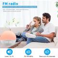 SH08 Bedside Alarm Clock with LED Light with Ambient Colours, White Noise and FM Radio
